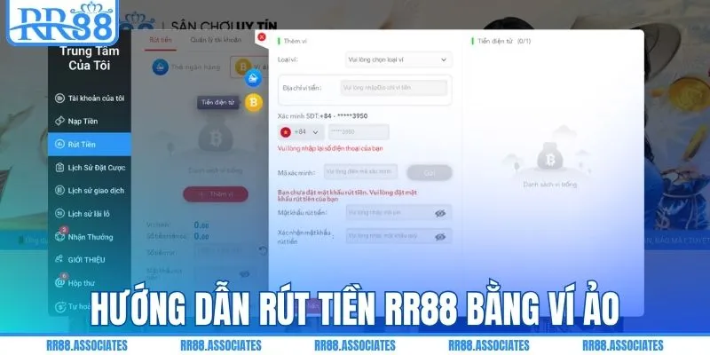 Hướng dẫn rút tiền RR88 bằng ví ảo