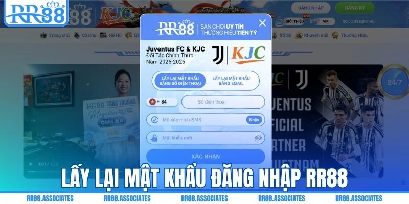 Lấy lại mật khẩu đăng nhập RR88