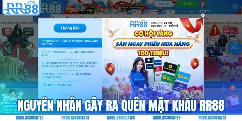 Nguyên nhân gây ra quên mật khẩu RR88
