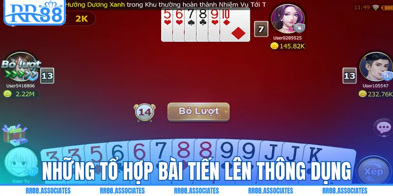 Những tổ hợp bài tiến lên thông dụng