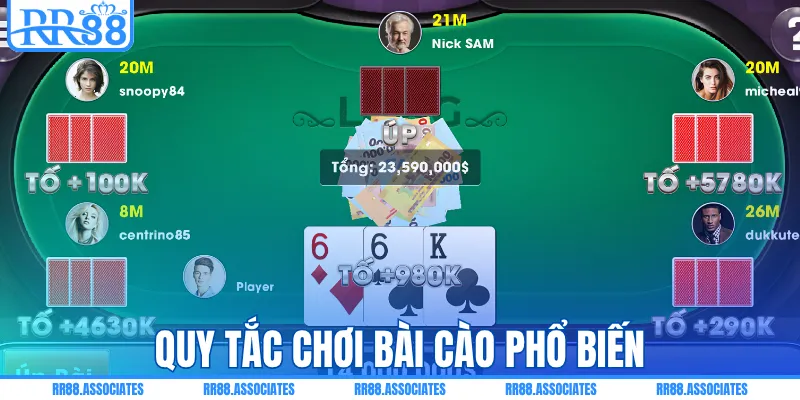 Quy tắc chơi bài cào phổ biến