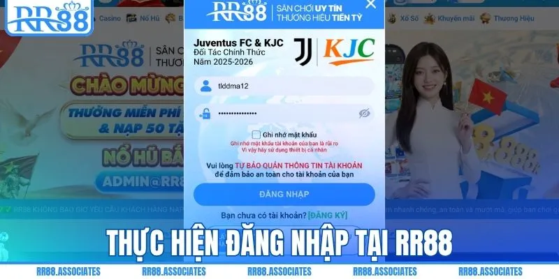 Thực hiện đăng nhập tại RR88