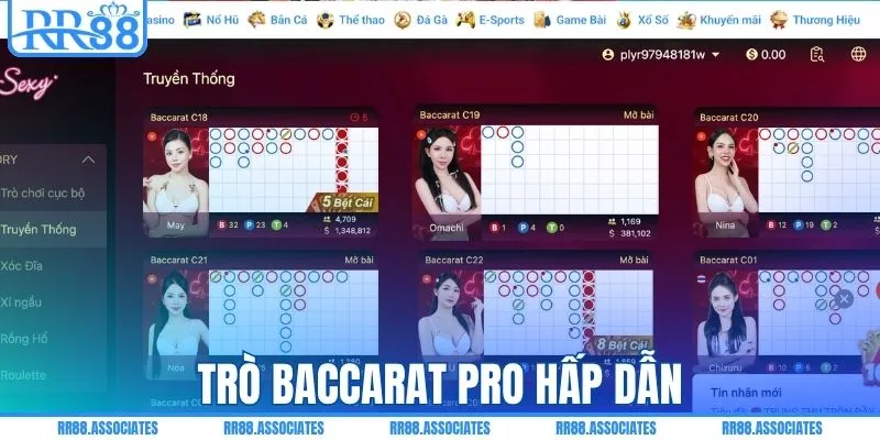 Trò baccarat pro hấp dẫn