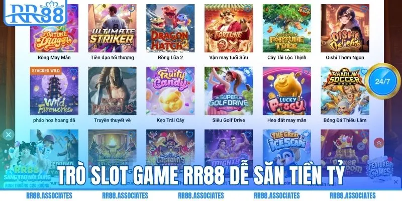 Trò slot game RR88 dễ săn tiền tỷ